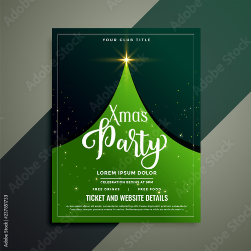 green christmas tree flyer template