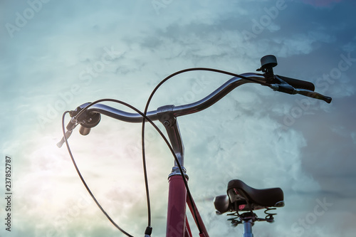 bike on the background of beautiful sky photo