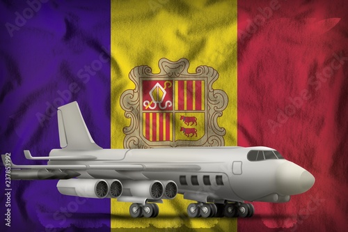 bomber on the Andorra state flag background. 3d Illustration