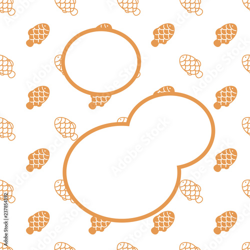 Fish shape pie pattern and space for text, vector