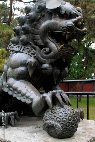 Bronze lion sculpture in chengde mountain resort, China