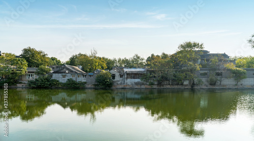 The old house by the lake in Beijing, China