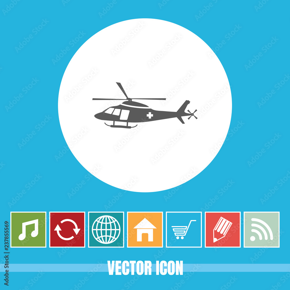 Very Useful Vector Icon Of Helicopter with Bonus Icons. Very Useful For Mobile App, Software & Web.