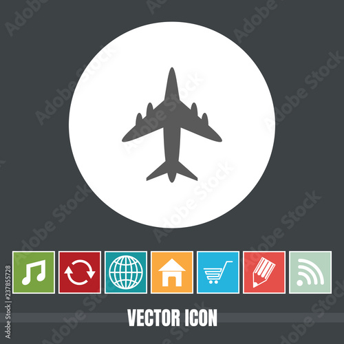 Very Useful Vector Icon Of Airplane with Bonus Icons. Very Useful For Mobile App, Software & Web.