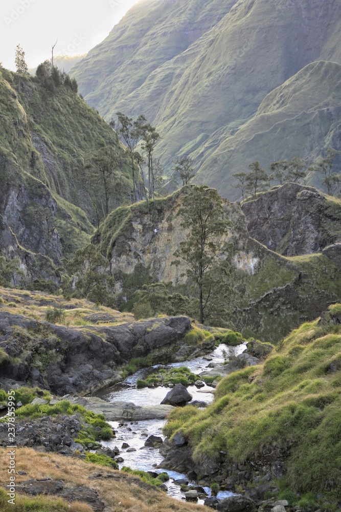 Hidden river in Rinjani Mountain Hidden river in Rinjani Mountain