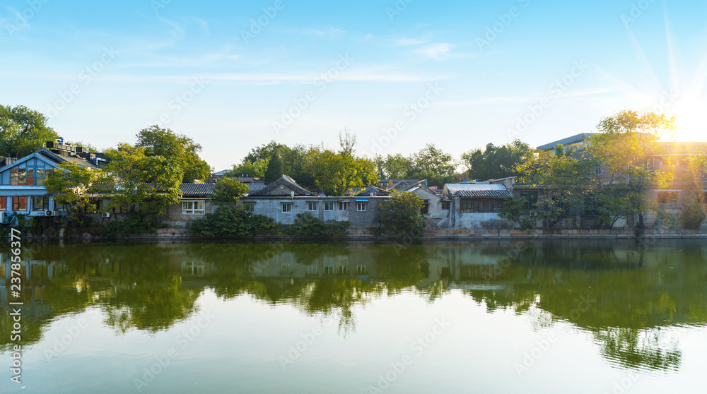 The old house by the lake in Beijing, China The old house by the lake in Beijing, China