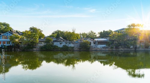 The old house by the lake in Beijing, China