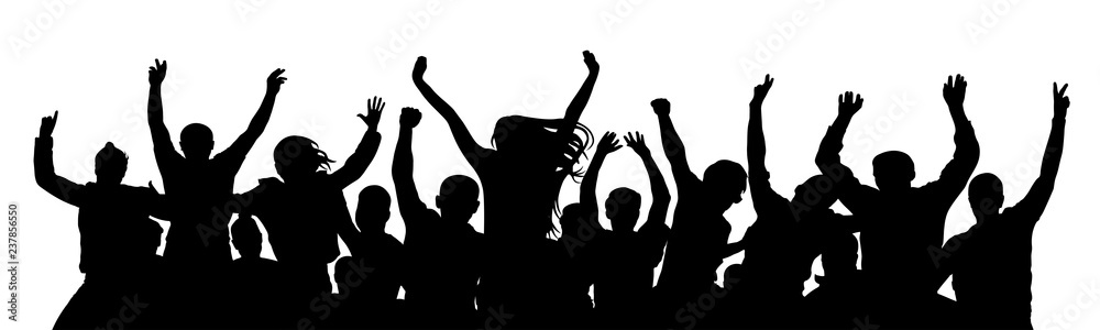 Cheerful crowd people. Stand alone, separate group of people ...