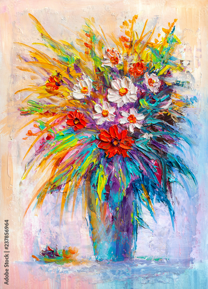 Obraz Obraz olejny Kwiaty Daisy