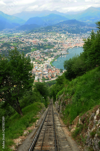 South Switzerland: The Cable Car to mount San Salvadore at Lugano -City © gmcphotopress