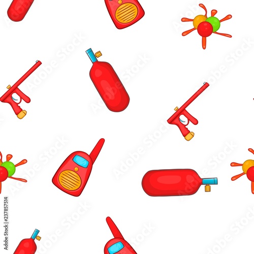Paintball club pattern. Cartoon illustration of paintball club vector pattern for web