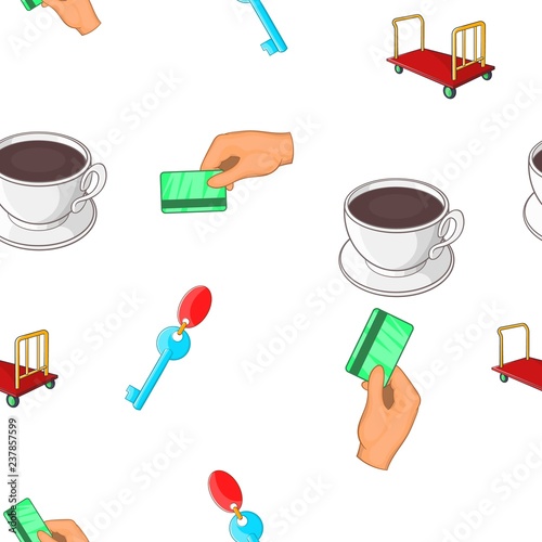Hostel pattern. Cartoon illustration of hostel vector pattern for web
