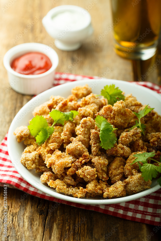Homemade chicken appetizer, or popcorn Homemade chicken appetizer, or popcorn