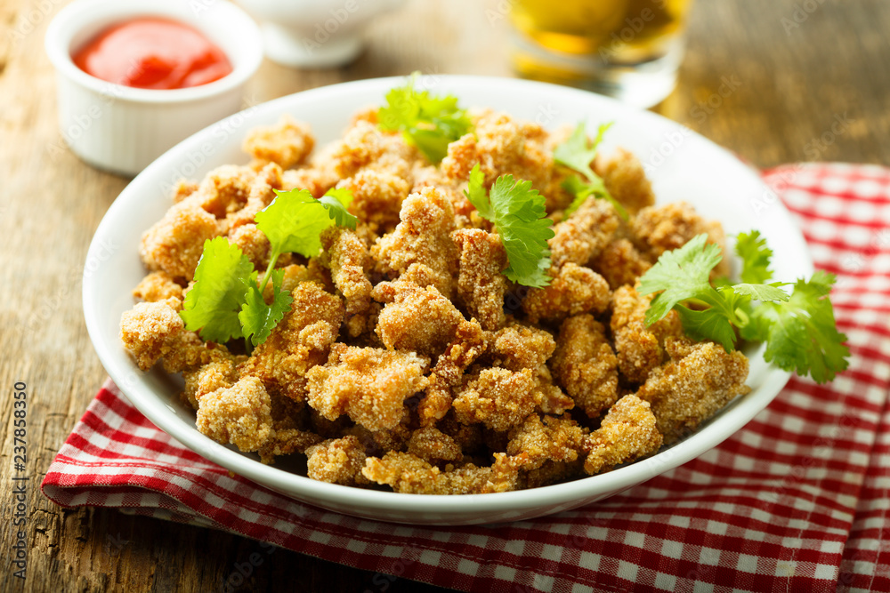 Homemade chicken appetizer, or popcorn Homemade chicken appetizer, or popcorn