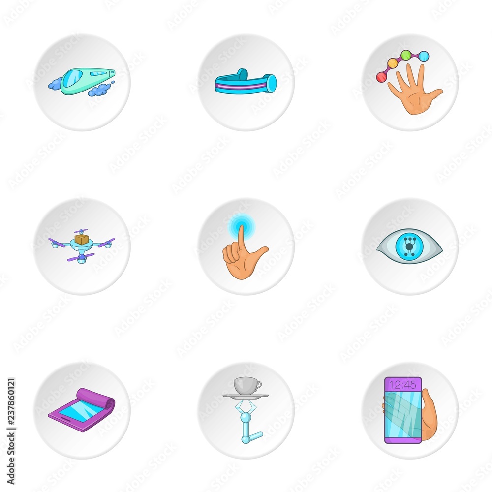 New thing icons set. Cartoon illustration of 9 new thing vector icons for web
