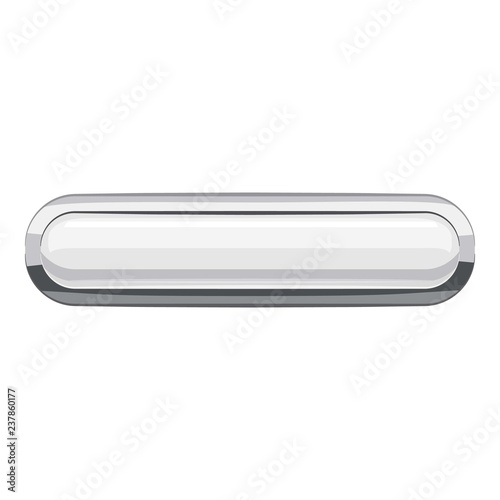 White rectangular button icon. Cartoon illustration of rectangular button vector icon for web design