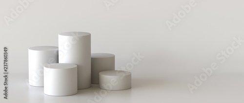 Empty podium on white background. 3D rendering.