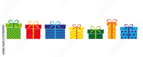 set of colorful gifts present for birthday and christmas vector illustration EPS10 photo