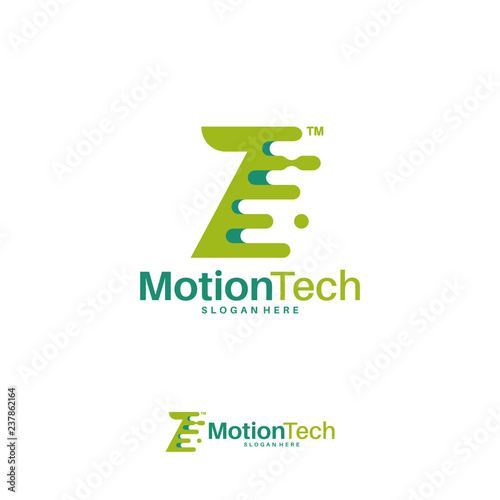 Fast Move Z Initial Technology logo template, Motion Z Letter Tech logo symbol, Logo icon template