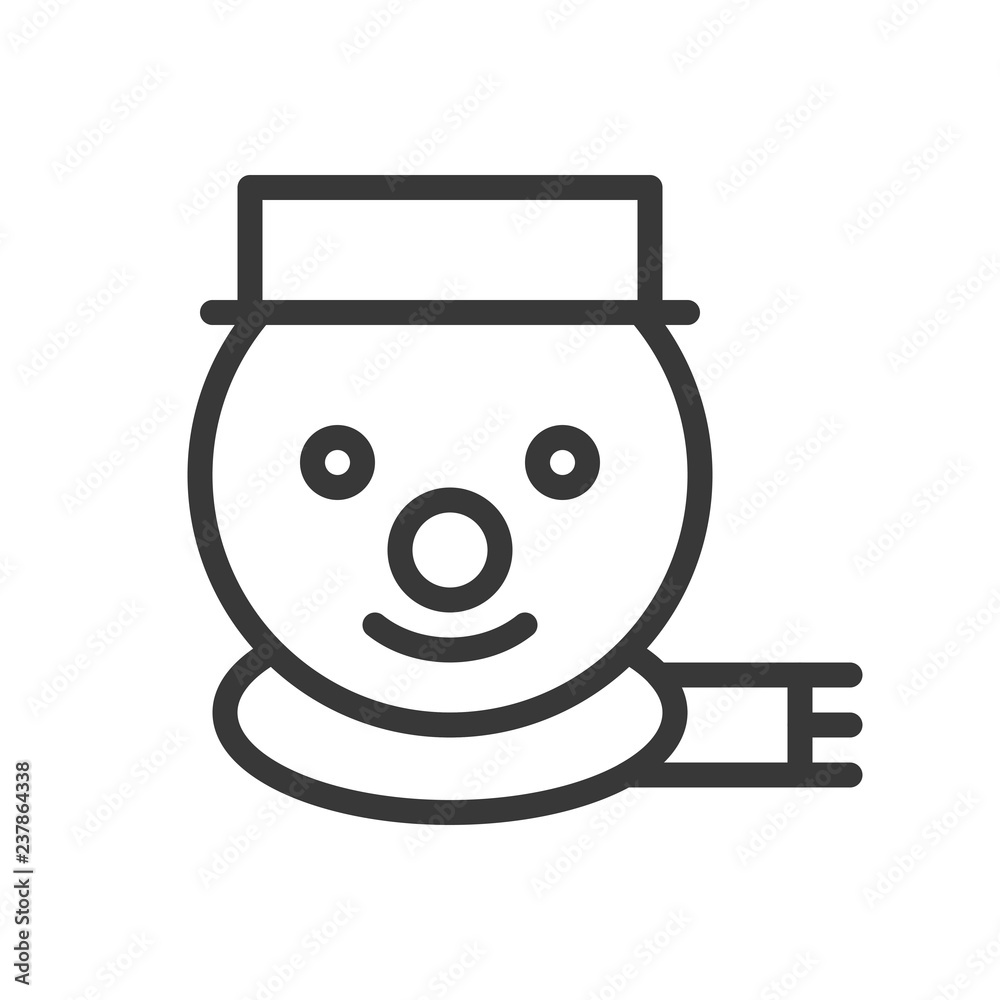Snowman face vector, Christmas related line style icon Snowman face vector, Christmas related line style icon