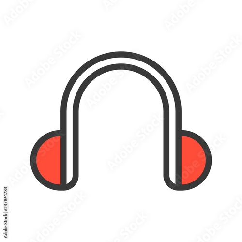 Earmuffs vector, Christmas related style design icon, editable outline