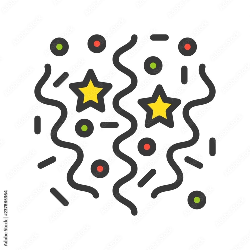 Obraz premium Silly String vector, Christmas related filled style icon, editable outline