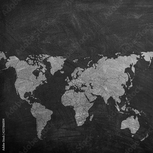 Fotografie Chalk planisphere on blackboard
