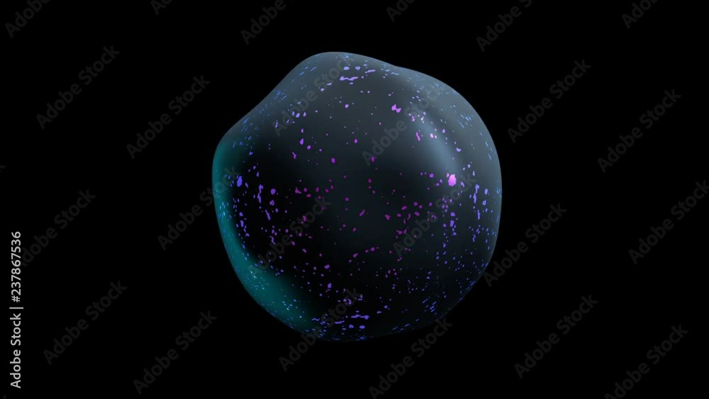 Abstract 3d animation, looped motion of a futuristic shape. Modern background design, 4k video with alpha matte