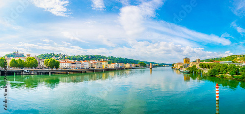 Riverside of Rhone river in Vienne, France