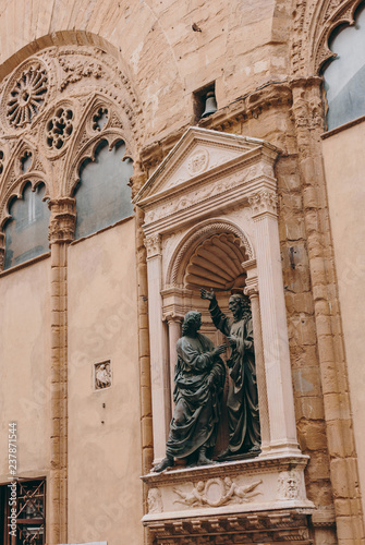 Beautiful and historic architecture of the streets of Florence in Italy