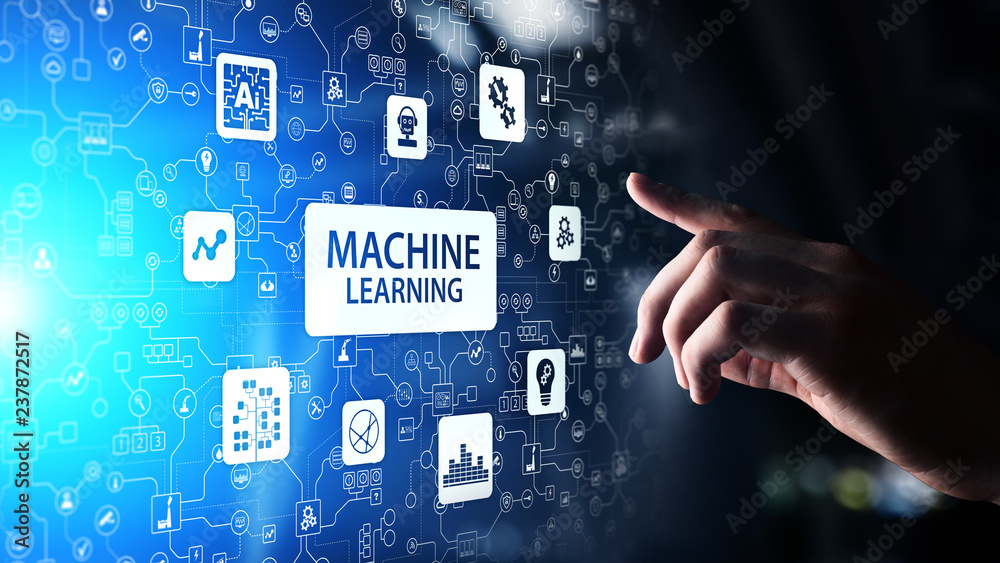 Machine Deep learning algorithms, Artificial intelligence (AI), Automation and modern technology in business as concept. Machine Deep learning algorithms, Artificial intelligence (AI), Automation and modern technology in business as concept.