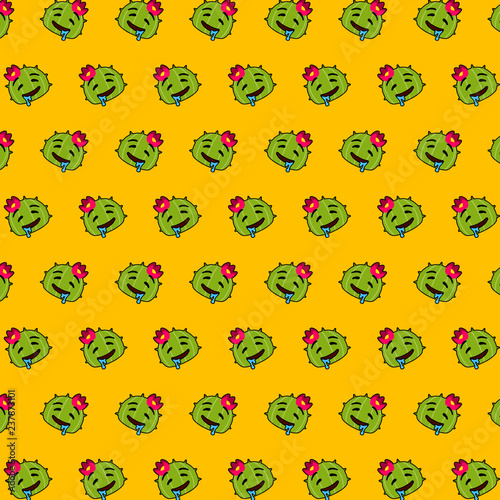Fototapeta Naklejka Na Ścianę i Meble -  Cactus - emoji pattern 40