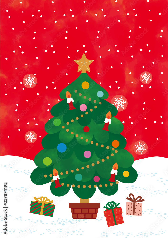 クリスマス素材 グリーティングカード クリスマスカード ベクター素材 Stock Vector Adobe Stock