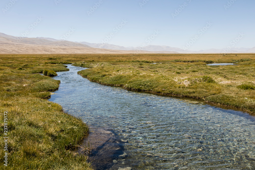 River in the Pamir mountains near Alichur in Tajikistan