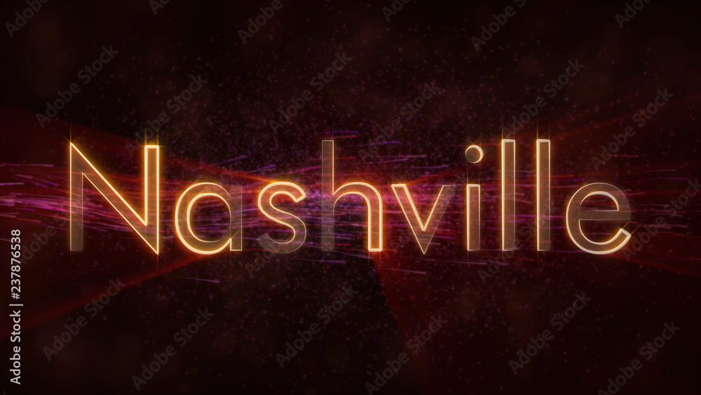 Nashville - Shiny looping city name text animation