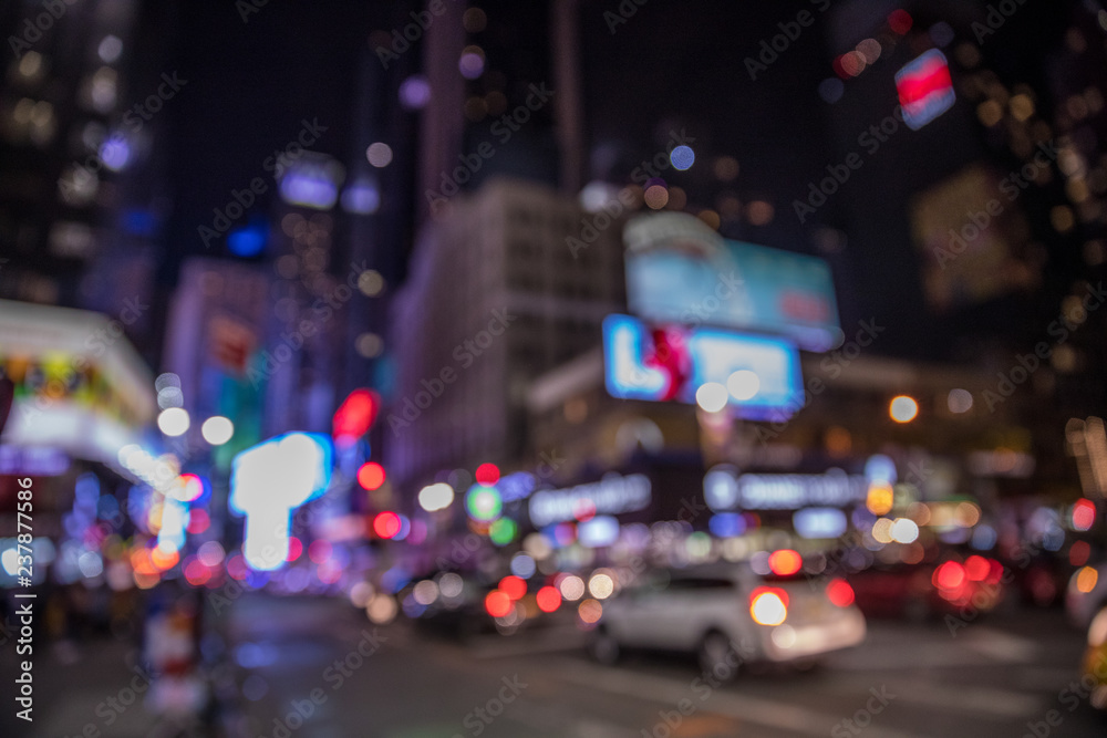 Bokeh background with defocused  lights, New York