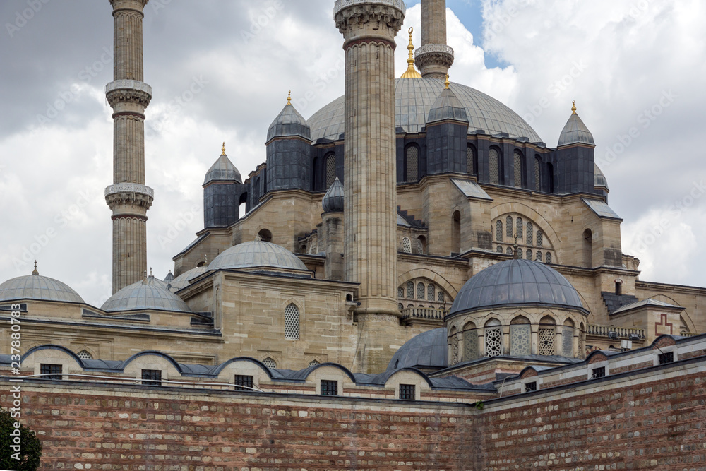 Outside view of Selimiye Mosque Built between 1569 and 1575  in city of Edirne,  East Thrace, Turkey