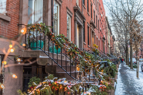 Wallpaper Mural Christmas decorated houses in Brooklyn Torontodigital.ca