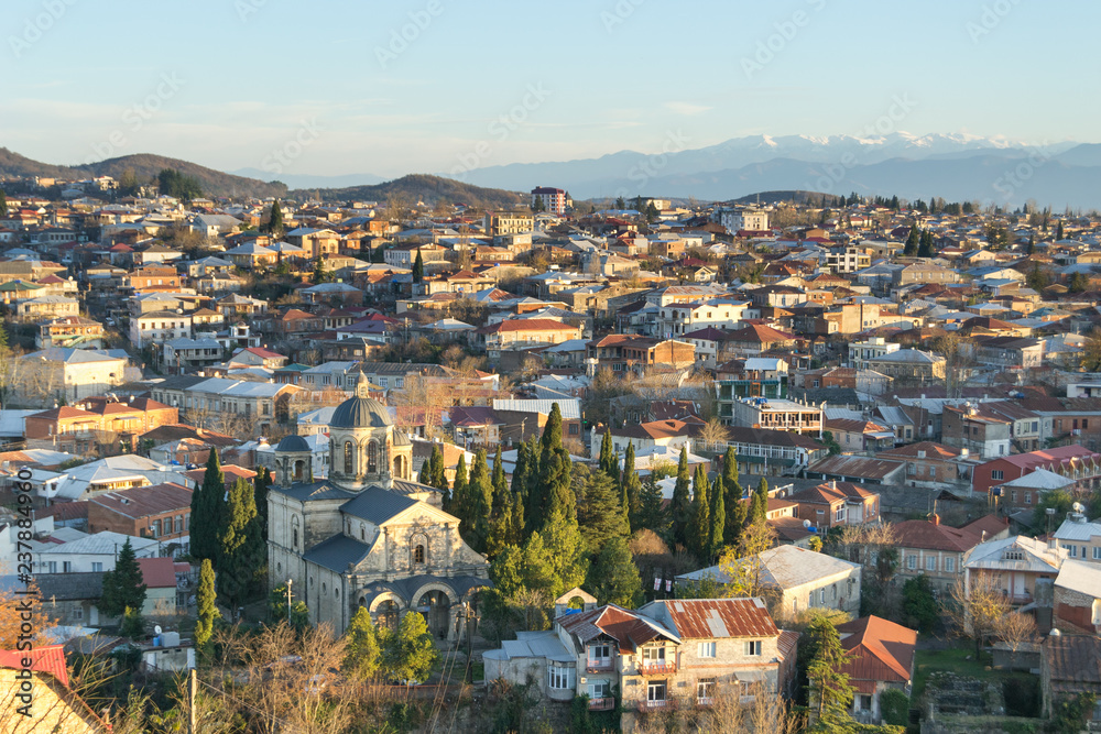 Cityscape of Kutaisi behind, Georgia