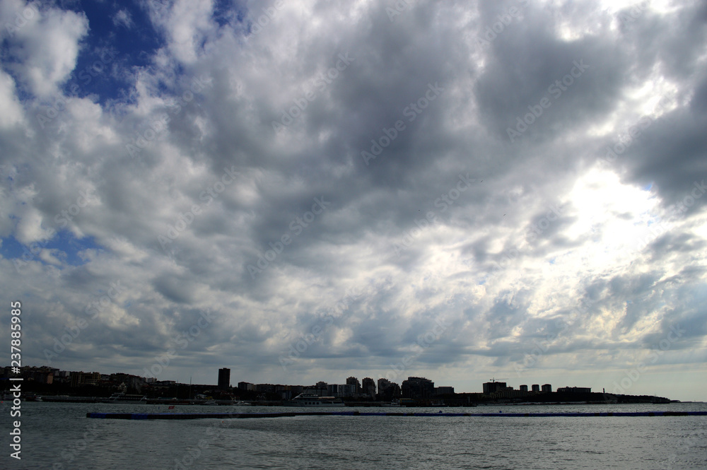 Landscape with clouds, Black sea at Gelendzhik, Russia Landscape with clouds, Black sea at Gelendzhik, Russia