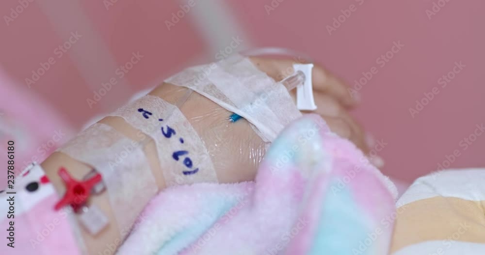 Woman get intravenous infusion in hospital Woman get intravenous infusion in hospital