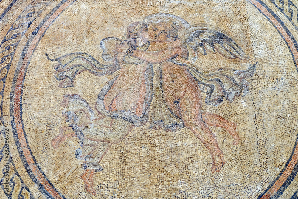 Fototapeta premium Mosaic of Eros And Psyche in Alcazar Castle, Cordoba