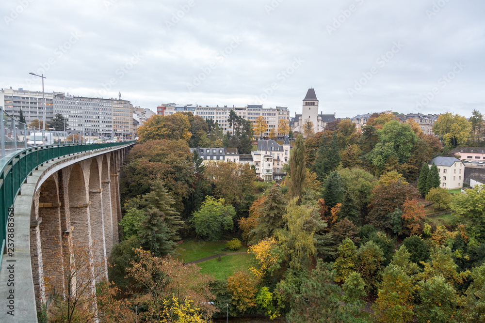 Luxembourg city with a view over the Petrus Valley