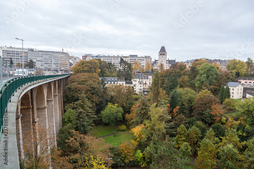 Luxembourg city with a view over the Petrus Valley
