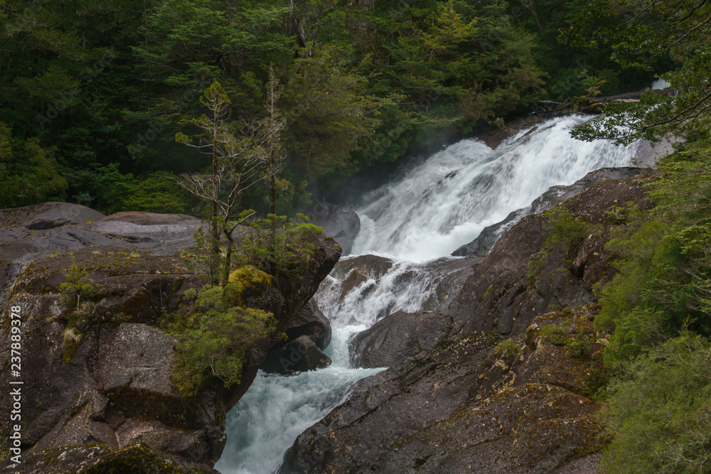 Naklejka premium Cantaros Waterfall in Nahuel Huapi National Park, Patagonia, Argentina