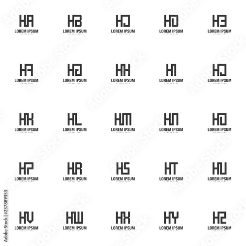 Initial letter logo set. Minimal letter logo template design