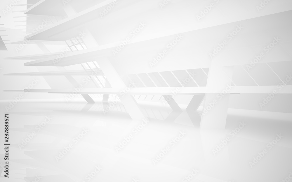 Abstract white interior of the future. 3D illustration and rendering Abstract white interior of the future. 3D illustration and rendering