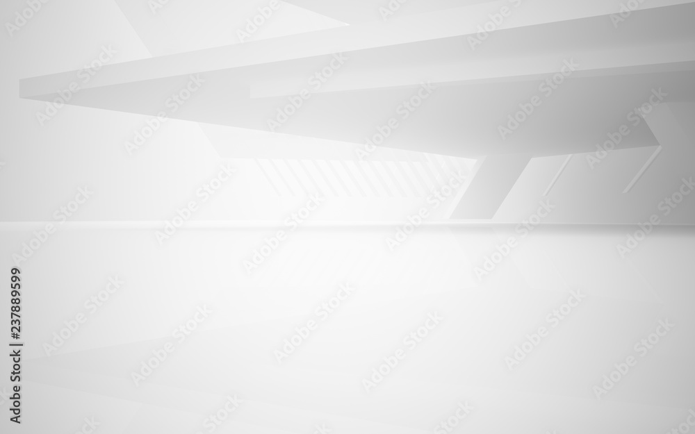 Abstract white interior of the future. 3D illustration and rendering Abstract white interior of the future. 3D illustration and rendering