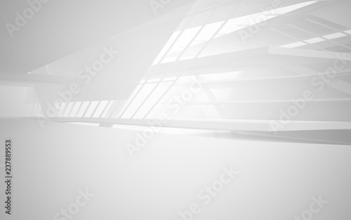 Abstract white interior of the future. 3D illustration and rendering