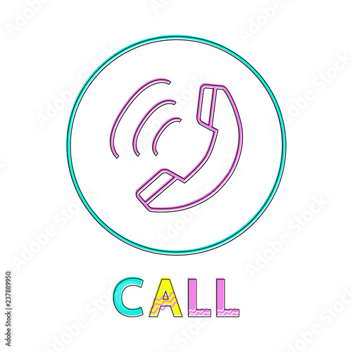 Call Round Linear Button Template with Reciever